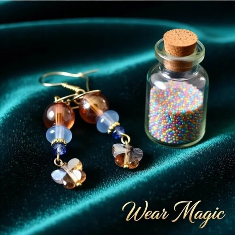 Gypsy Spring Magic Butterfly Earrings • Sparkling Shimmer • Soft Feminine Glow